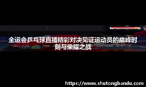 全运会乒乓球直播精彩对决见证运动员的巅峰时刻与荣耀之战